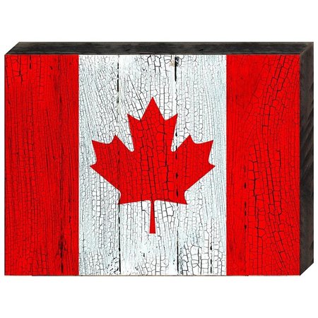 DESIGNOCRACY Flag of Canada Rustic Wooden Board Wall Decor 85099CA12